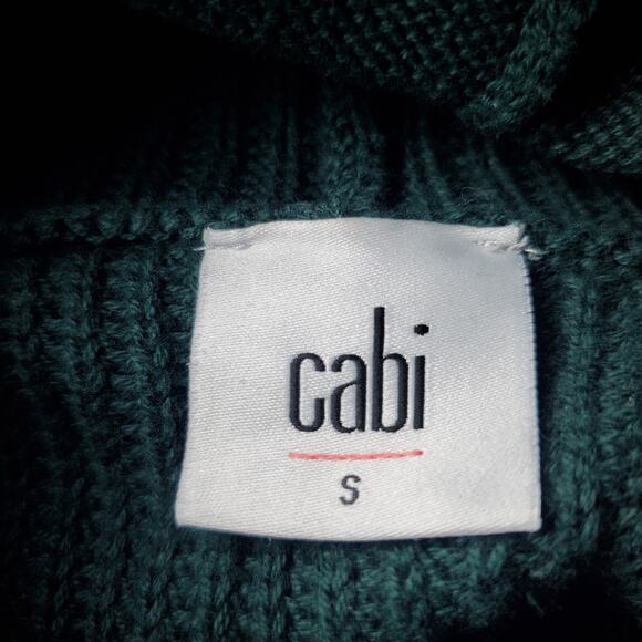 Cabi Womens Green Ruched Sleeve Cowl Neck Oversized Pullover Sweater Size Small - Picture 3 of 5